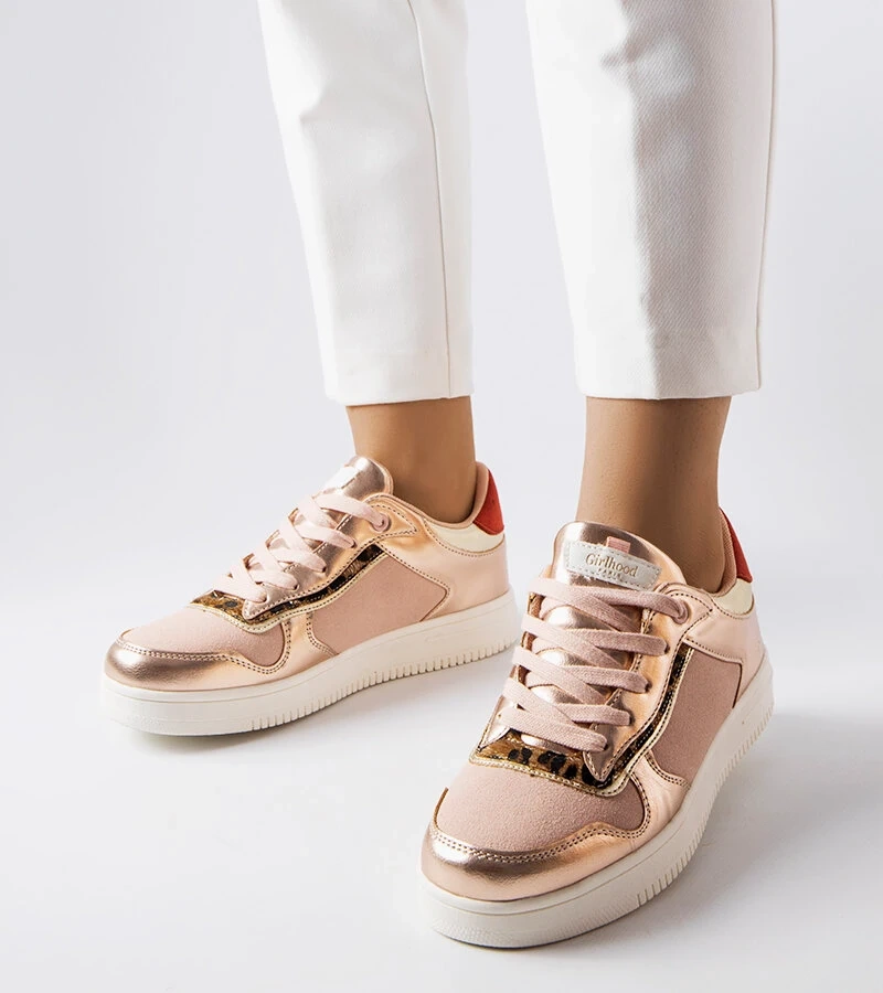 Adidași pudră cu inserție de aur Perrault