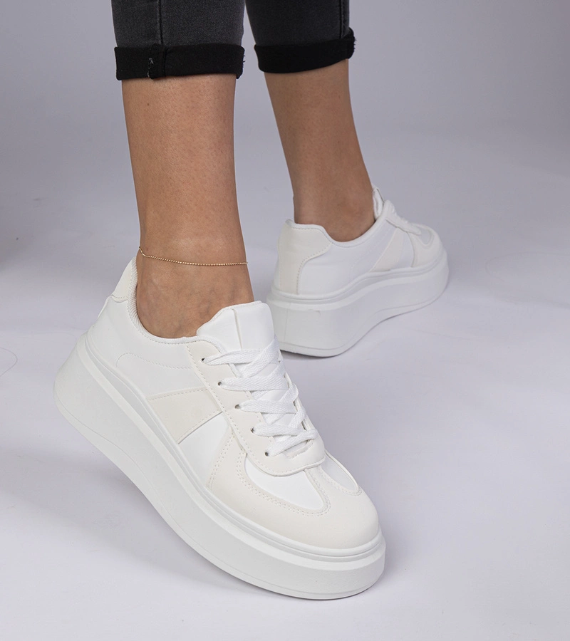 Adidași albi pe platformă Mishel