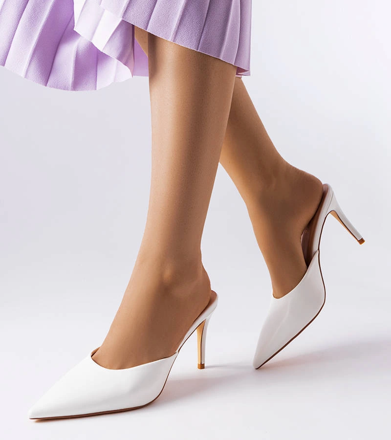 Flip-flops stiletto alb Drainer