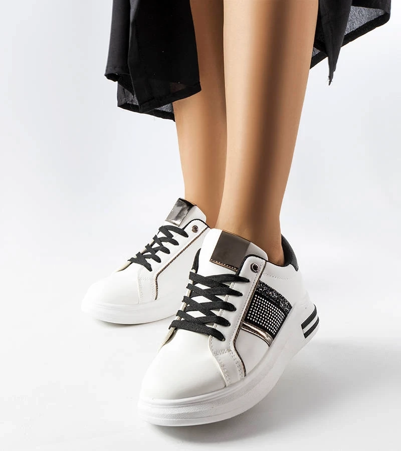 Adidași negri și albi cu zirconiu Xarles