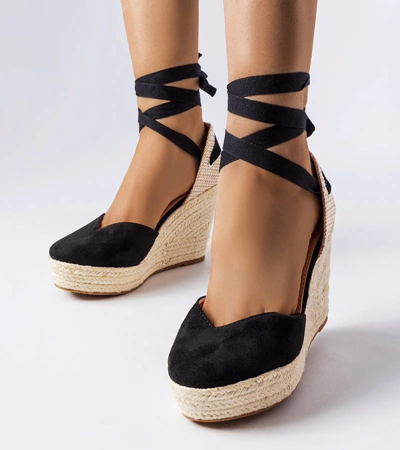 Espadrile negre pe platforme Dubois