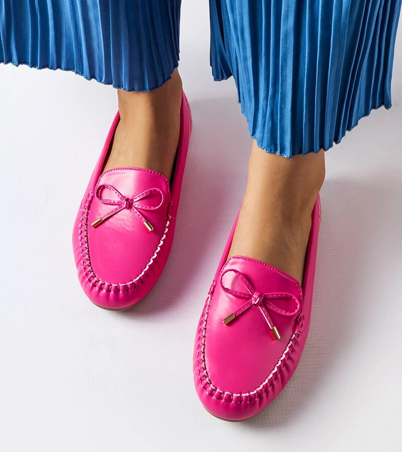 Mocasini roz cu fundiță Via Foria