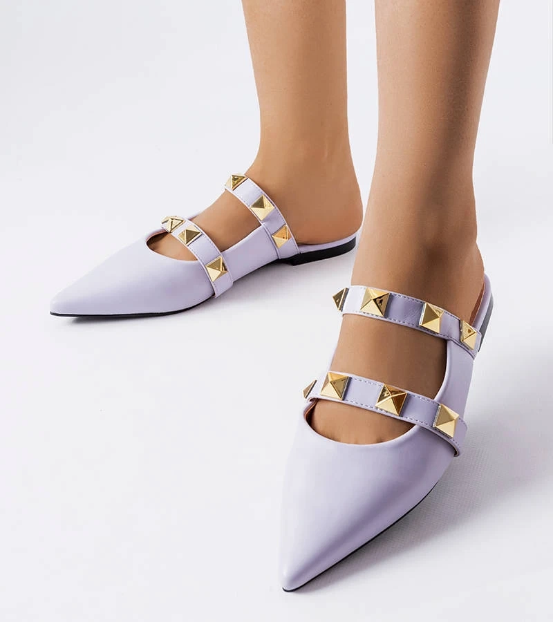 Șlapi Ruckman cu buline mov