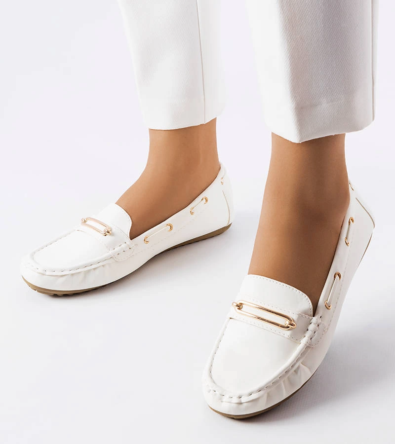 Mocasini albi cu aplicații Seattle