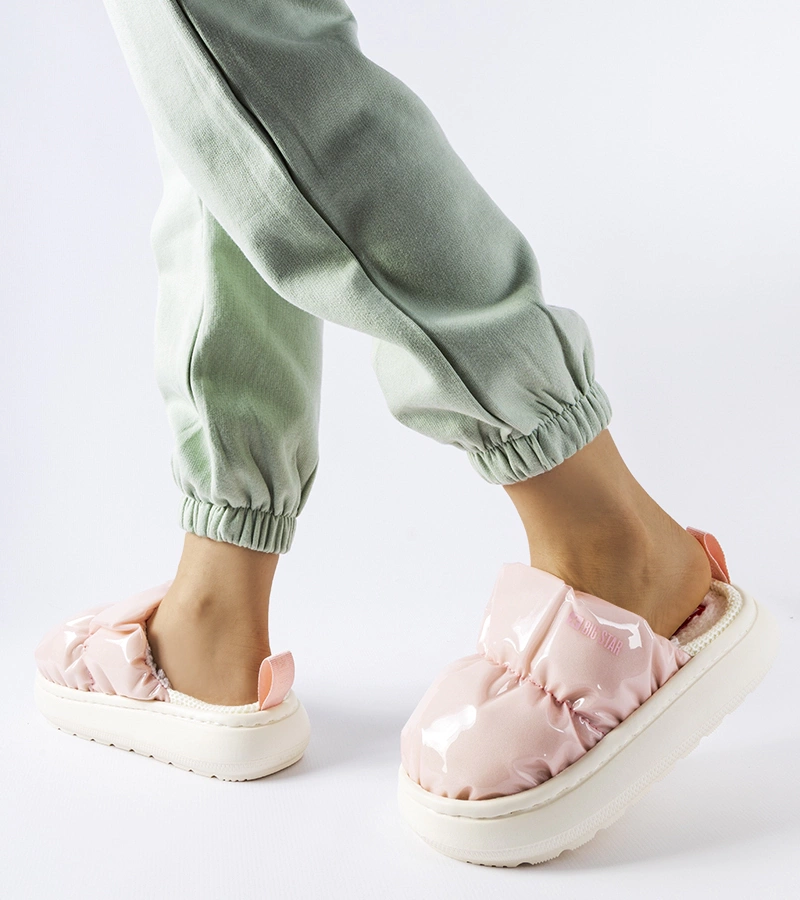 Papuci de casă roz călduroși Big Star MM274129