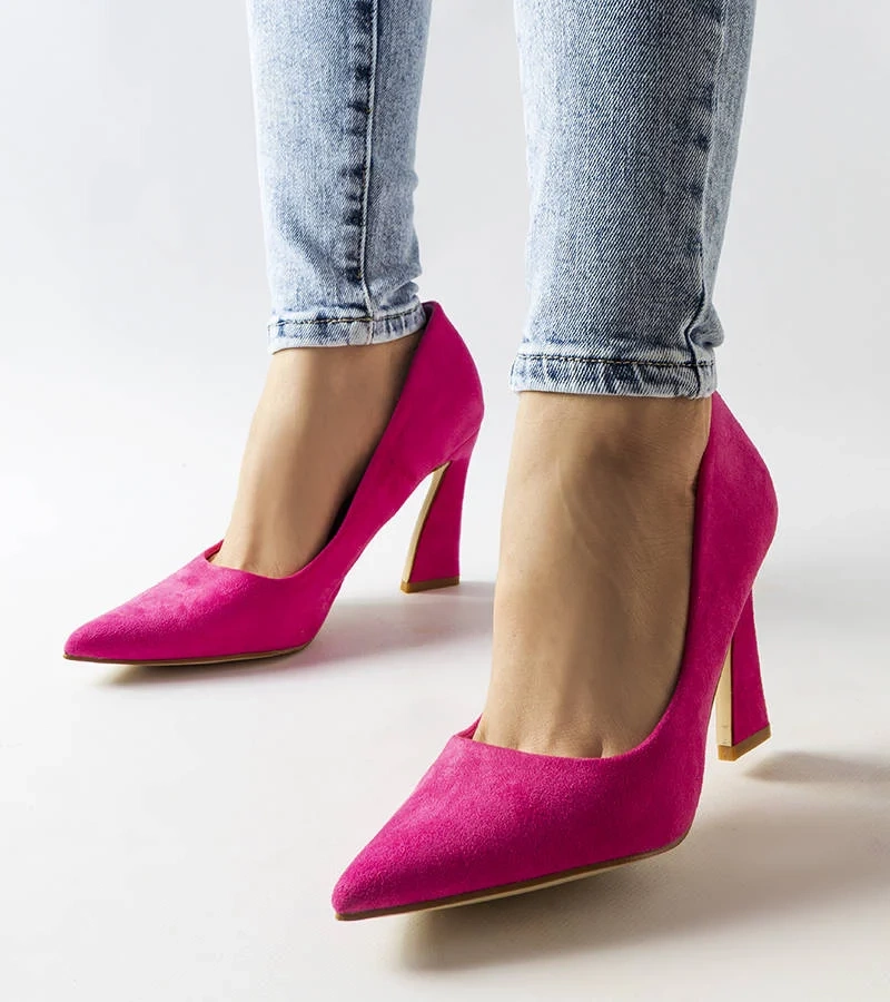 Pantofi stiletto asimetrici asimetrici roz Linda