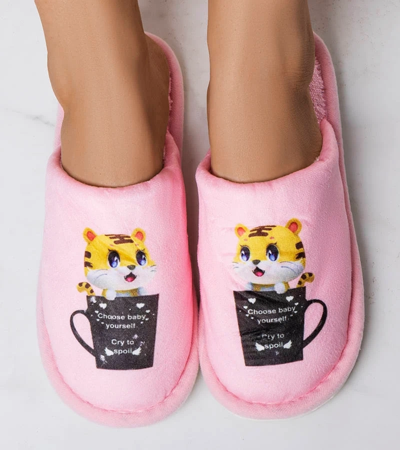 Papuci roz moale Catcup