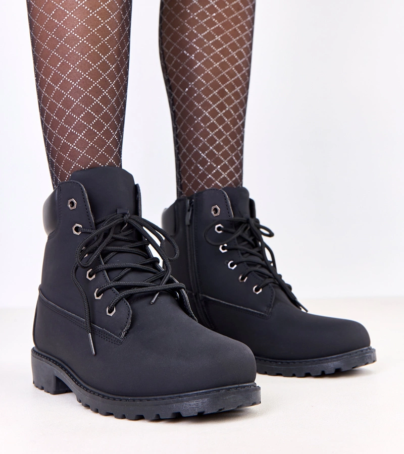 Cizme negre de damă îmblănite Kaleks