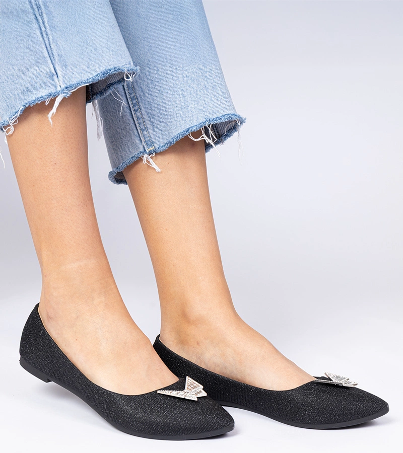 Balerini negri de damă cu sclipici și fluturaș Denny