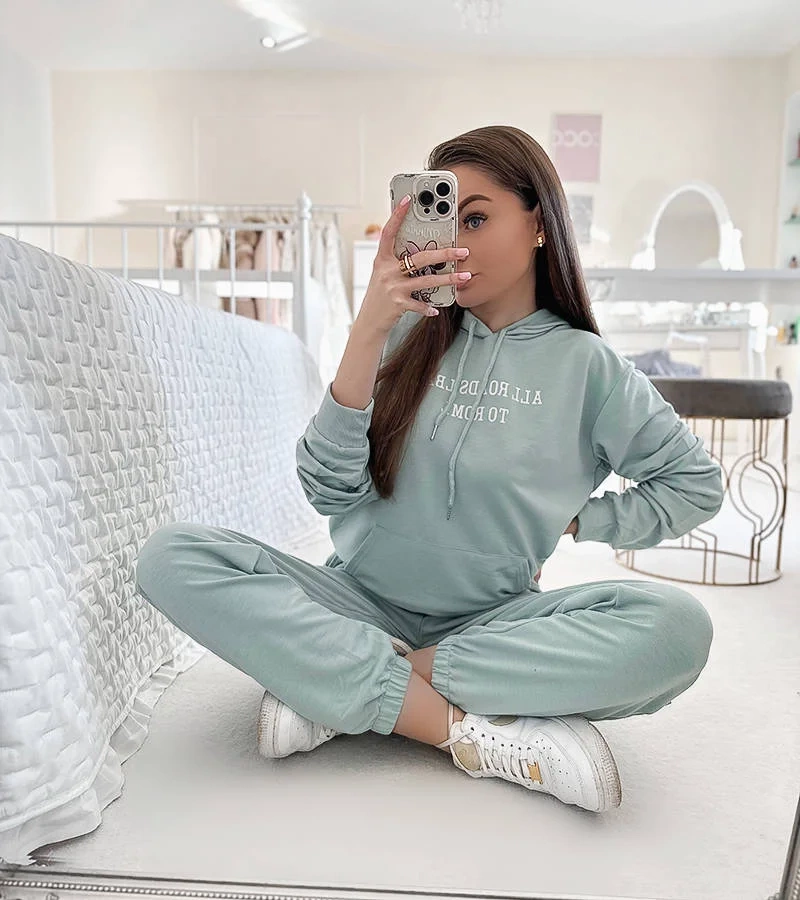 Set verde din 2 piese cu glugă Alcide