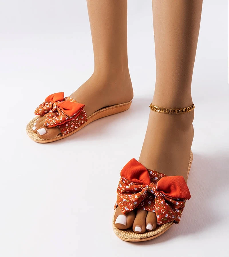 Flip-flops roșii cu fundiță Tachel