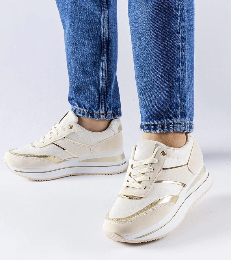 Sneakers bej pe platformă Nutter