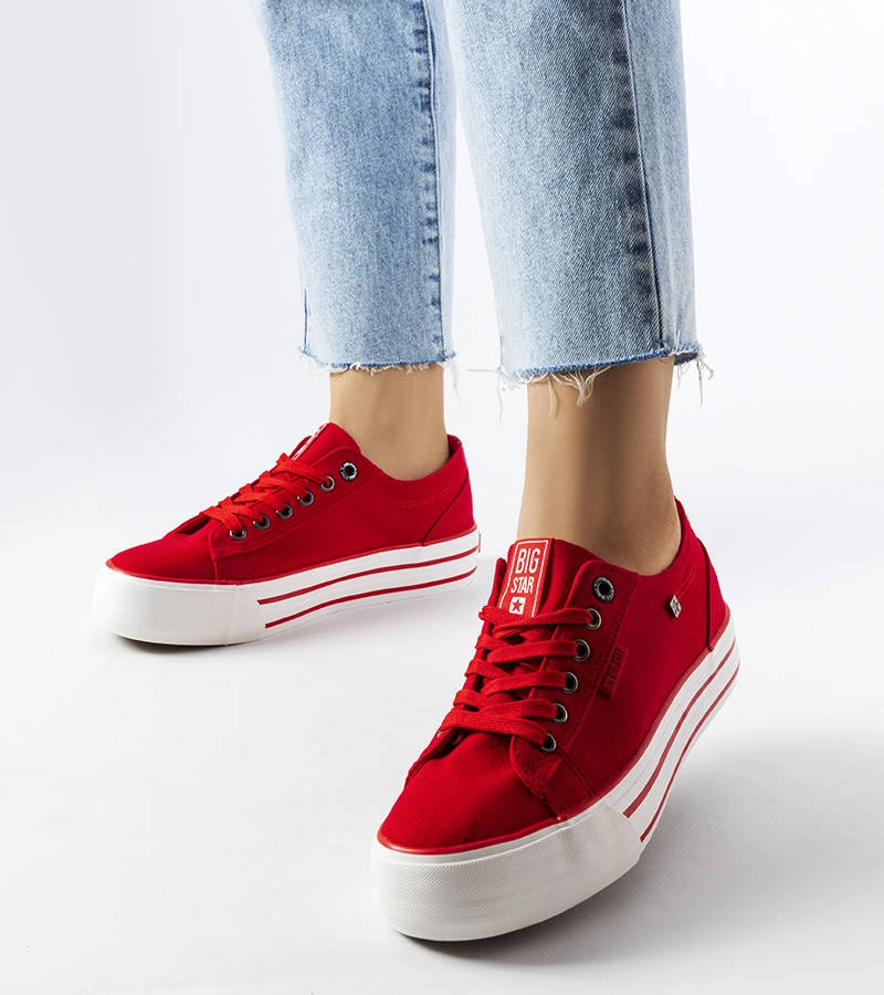 BigStar - pantofi de sport cu platformă roșie HH274053