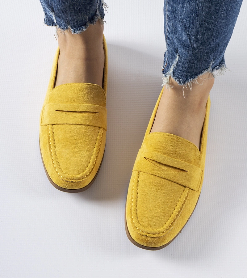 Mocasini galbeni din eco-suede Medford