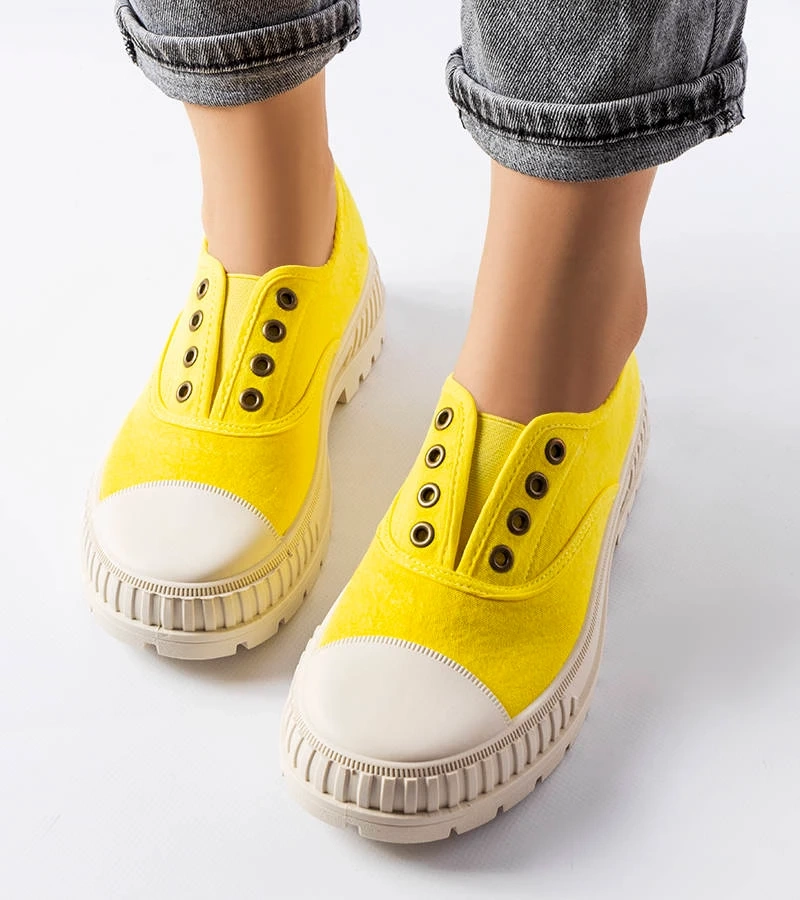 Pantofi de sport galbeni cu talpă de cauciuc Walton