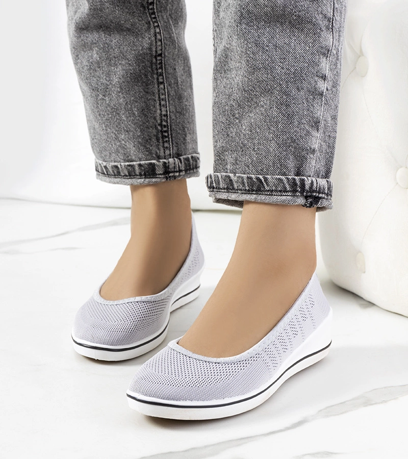 Pantofi de sport gri Loane pe tocuri