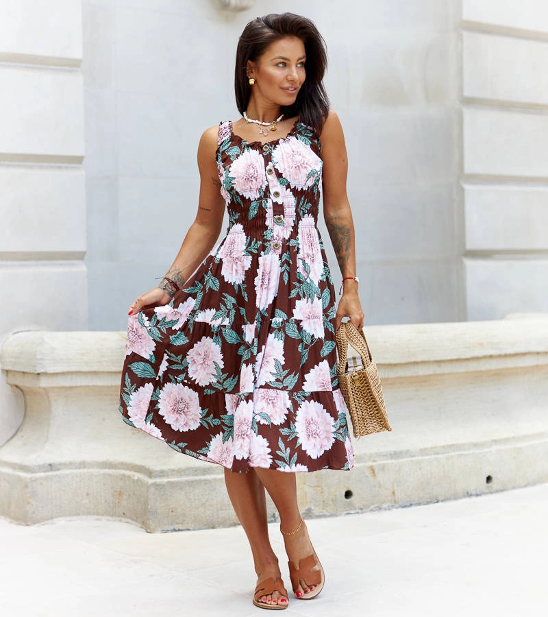 Rochie maro cu flori de Coraline