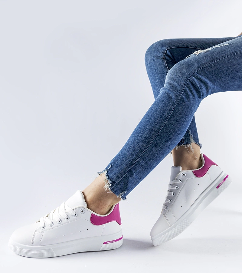 Sneakers alb-roz Leland