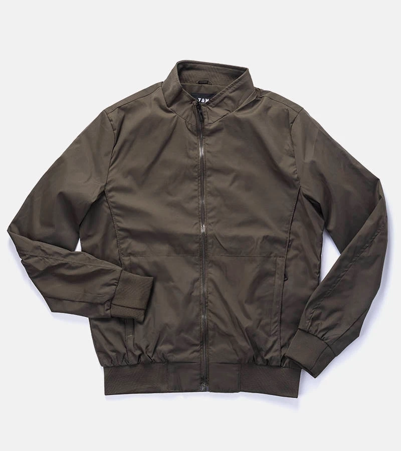 Jachetă verde pentru bărbați cu guler înalt Desroches