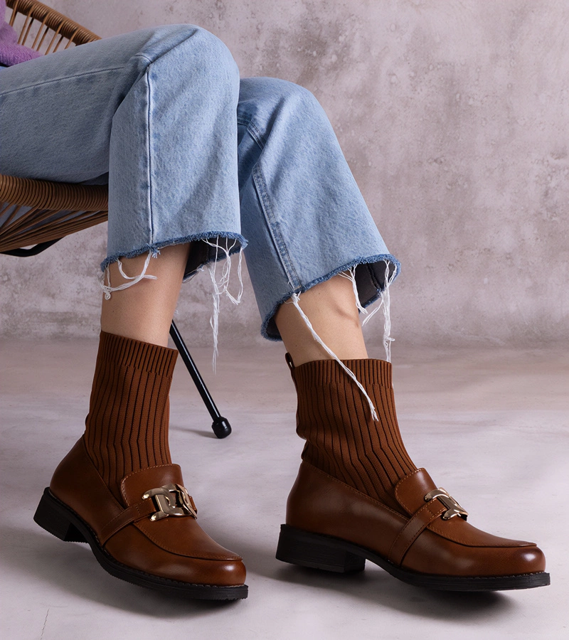 Ghete maro cu partea superioară din material Kris