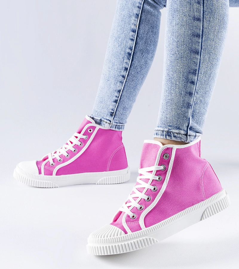 Tenisi înalți de culoare roz închis Pozzuolo