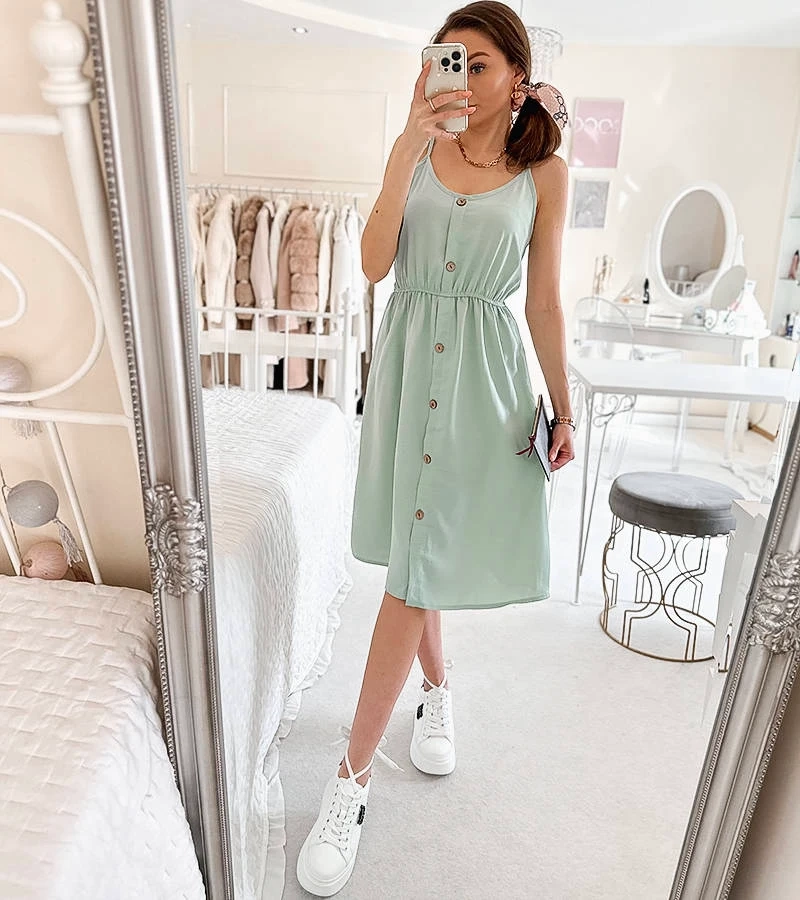 Rochie verde fără bretele de Aubin