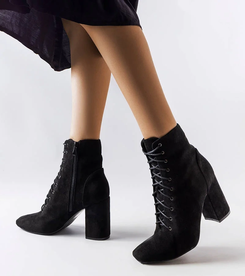 Drouins cizme stiletto negre cu șiret cu șiret