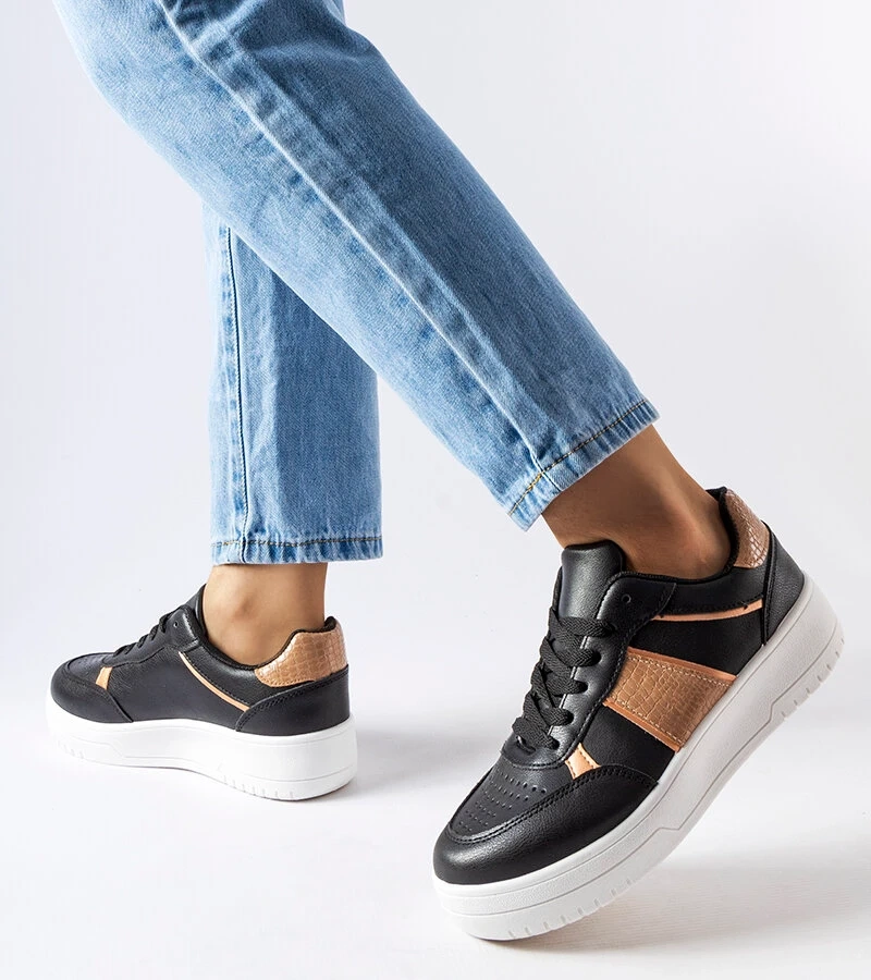 Adidași sport Parma negri și aurii