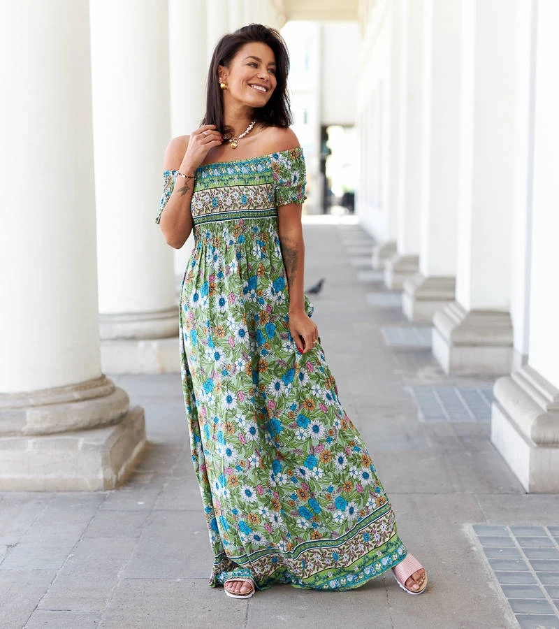 Rochie Delfino cu model verde