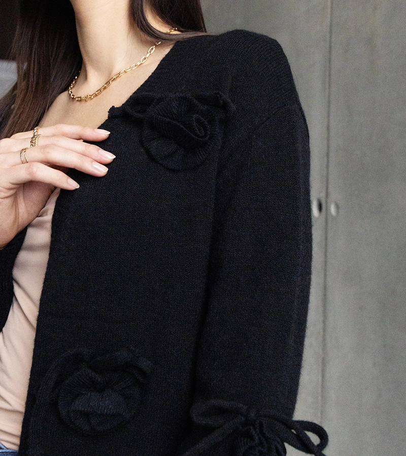 Cardigan lung negru Lira