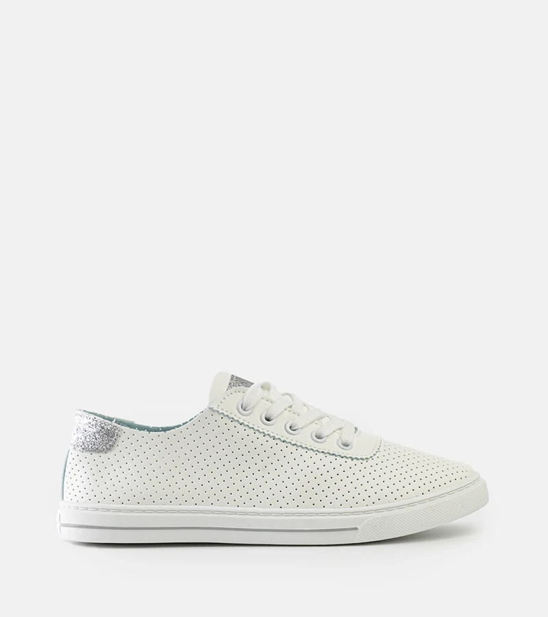 Sneakers perforate albe Ruala