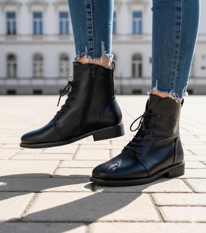 Ghete negre împletite cu căptușeală Eladia