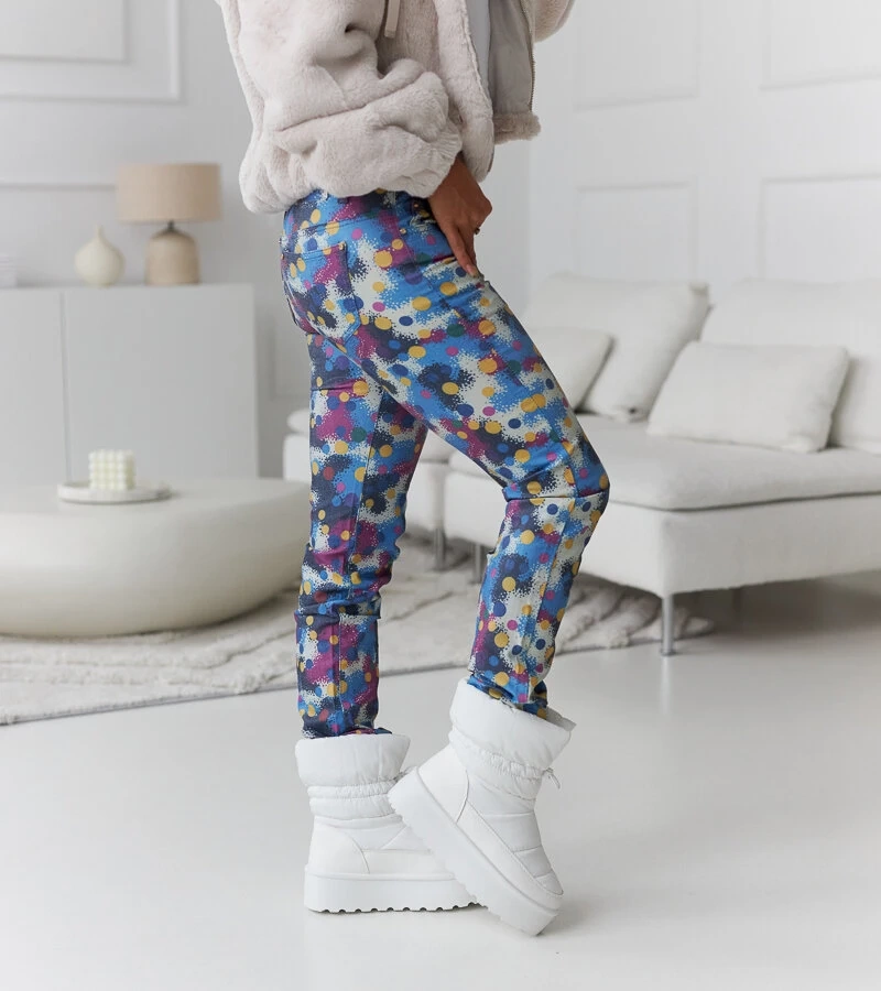 Pantaloni slim colorați cu talie înaltă Eglantine RE-138 COLOUR