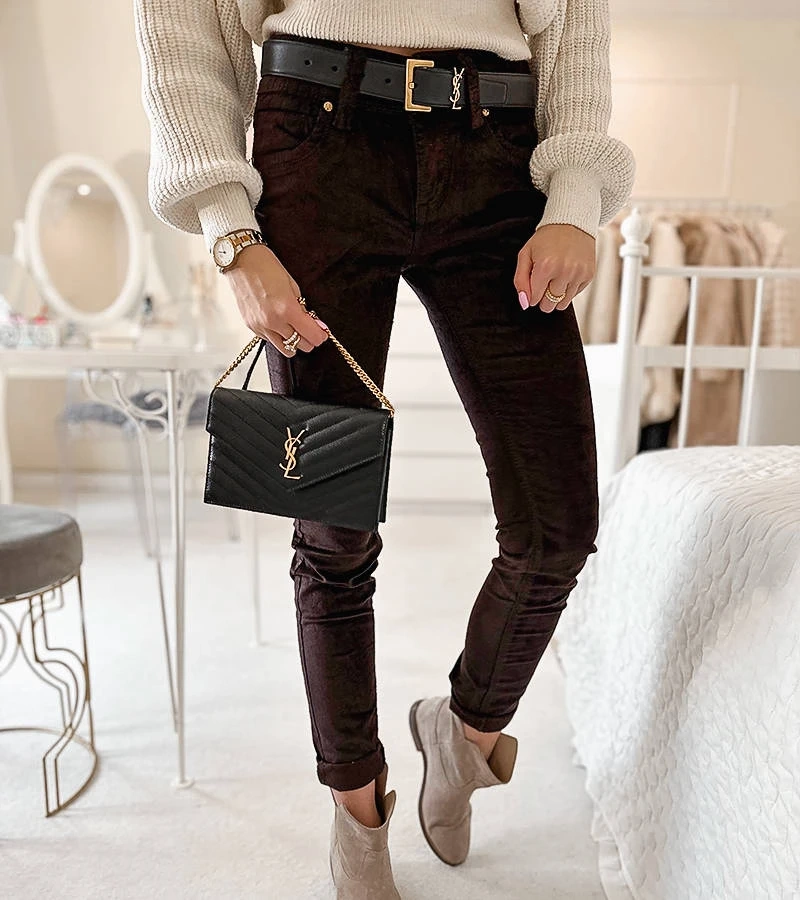 Pantaloni din material textil maro de Lauzier