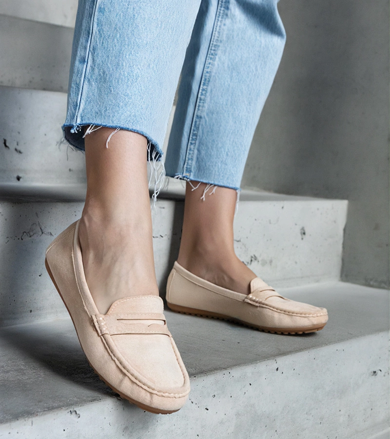 Mocasini bej din ecosuede Cellarengo