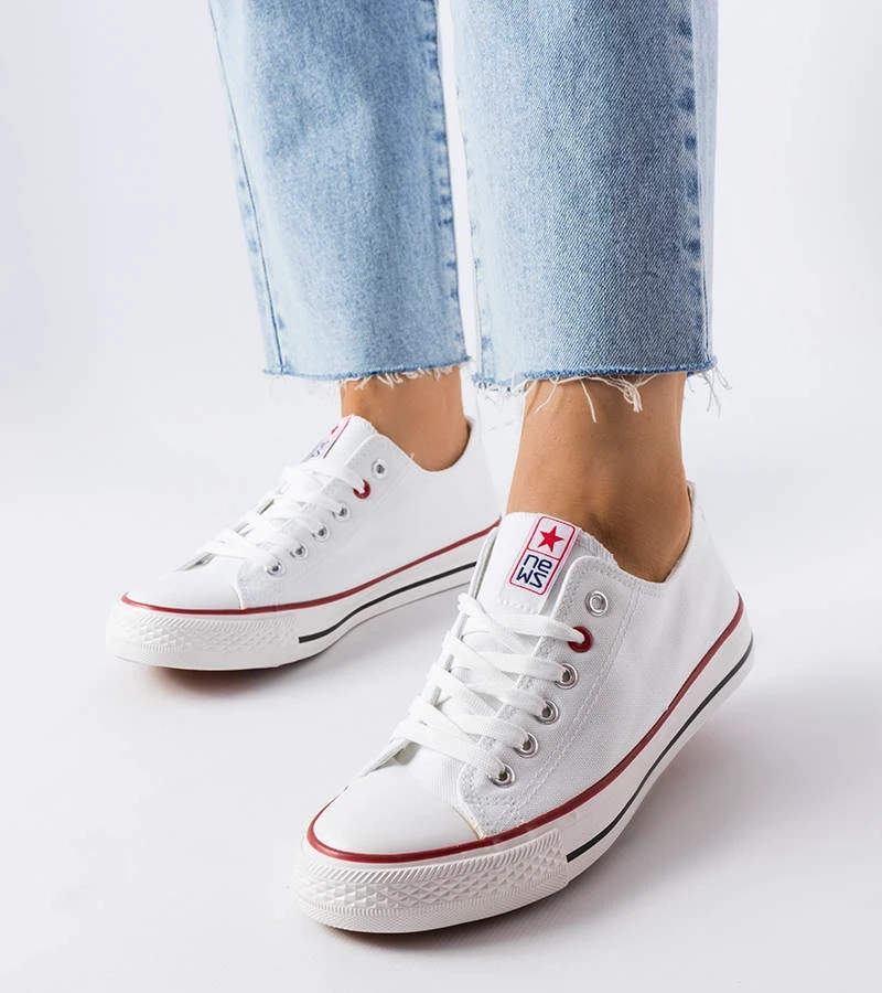 Pantofi de sport din material textil alb Catherine