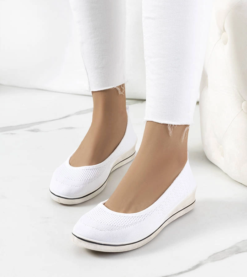 Pantofi de sport Loane albi pe tocuri