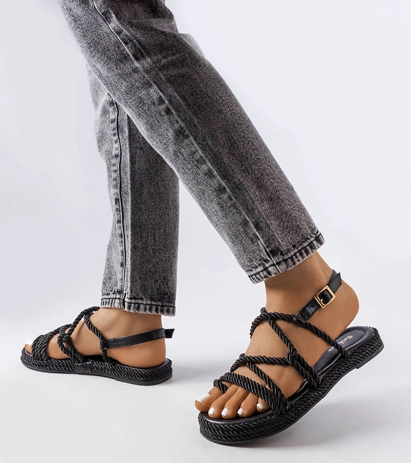 Sandale negre împletite Burwell