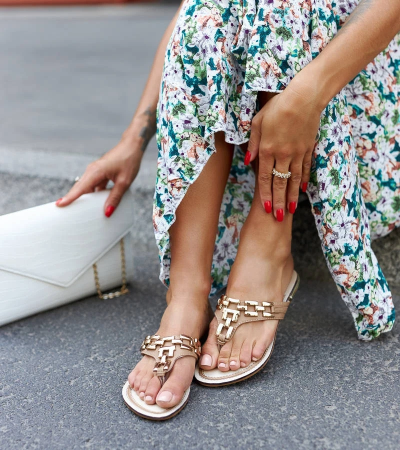 Șlapi maro elegant Buttapietra