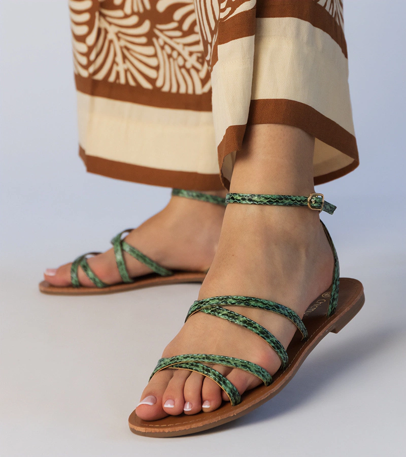 Sandale verzi cu talpă joasă Kates