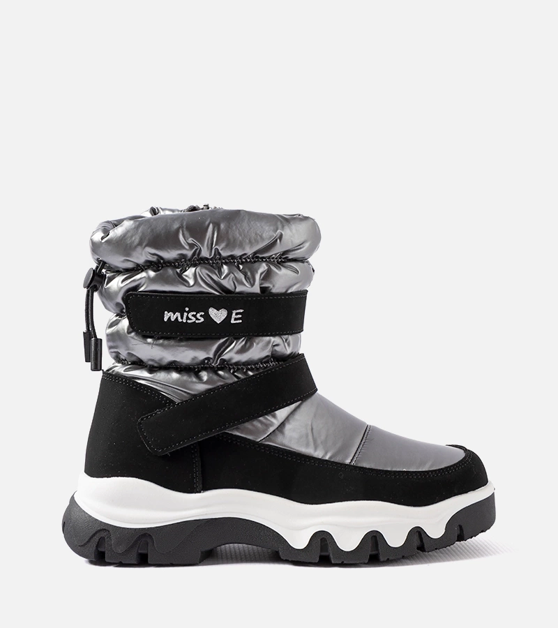 Bocanci de zăpadă pentru fete, negri și gri, Staturano