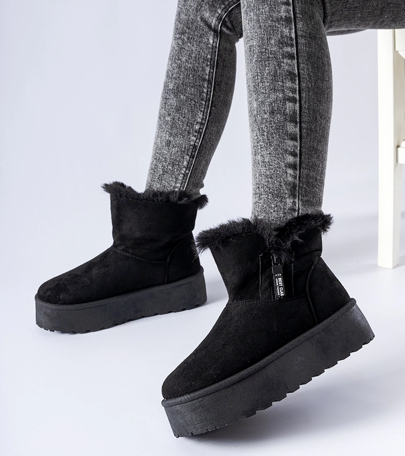 Cizme negre cu platformă Points