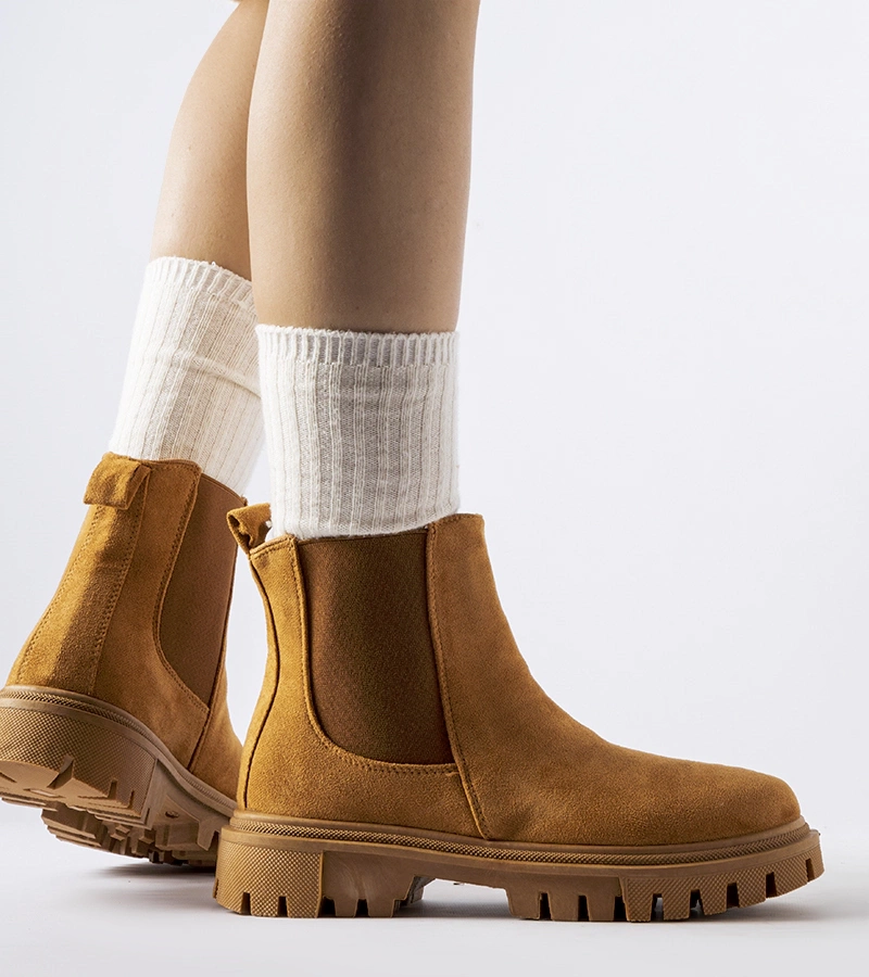 Botine caramel cu șireturi Davenport