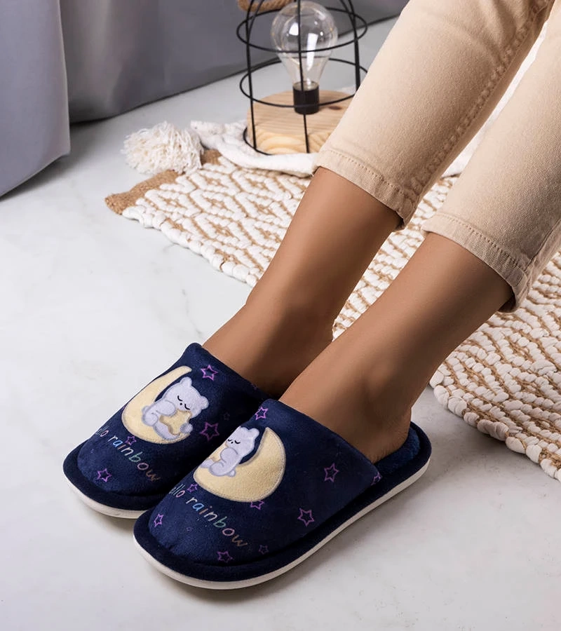Albastru marin papuci moi albastru moale Luna curcubeu