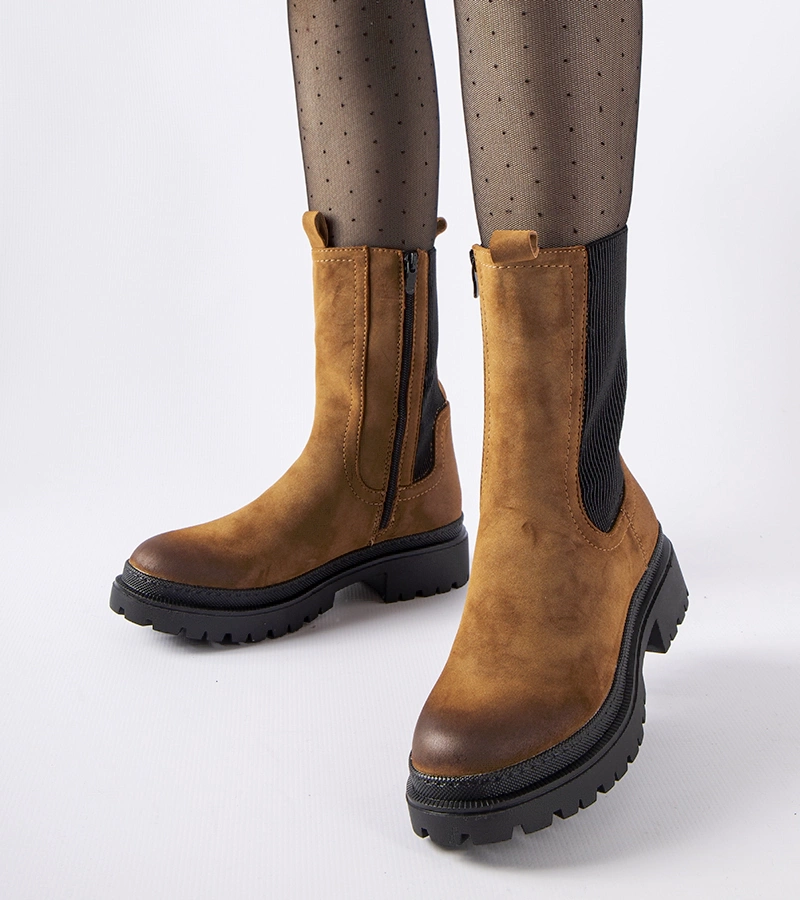 Cizme înalte căptușite maro Bernardo