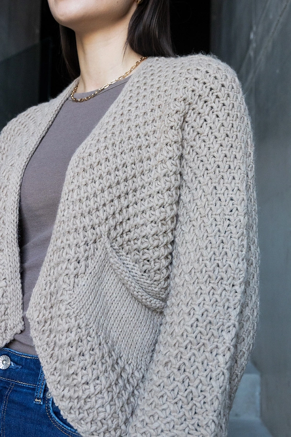 Cardigan gri tip pelerină Nira