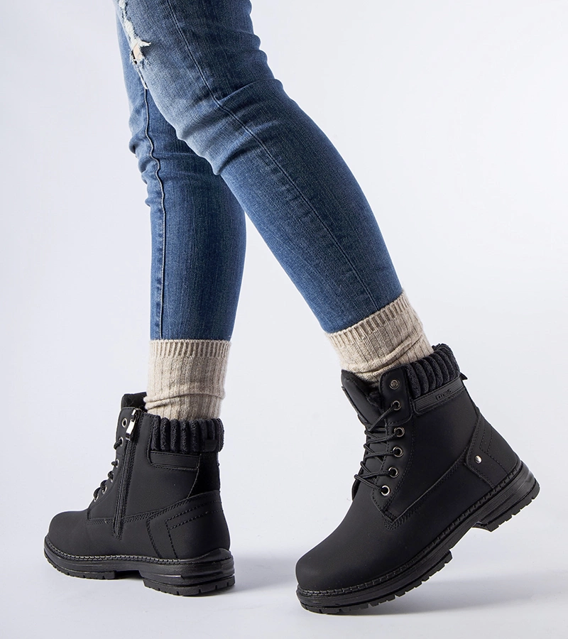 Pantofi de damă căptușiți negri Araujo