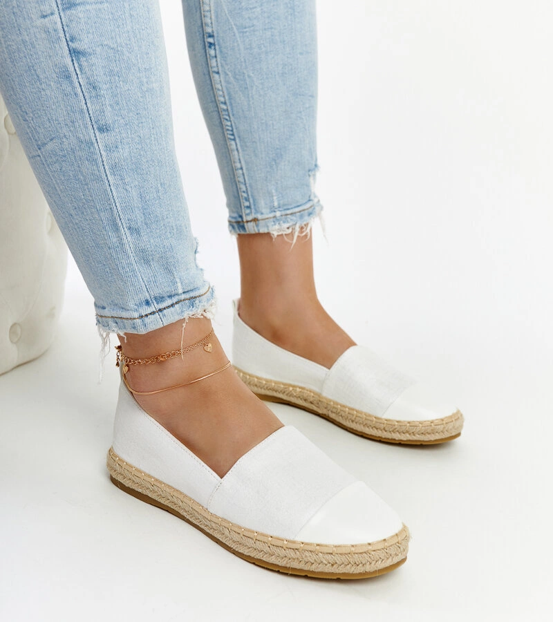 Espadrile albe Carugo