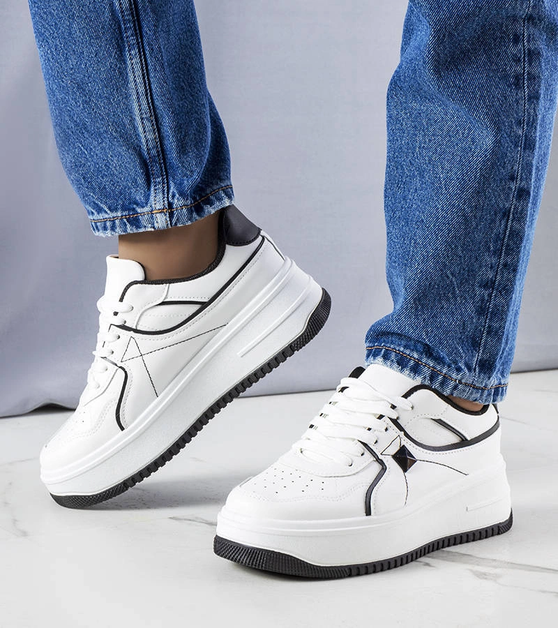 Adidași cu platformă Juanita alb