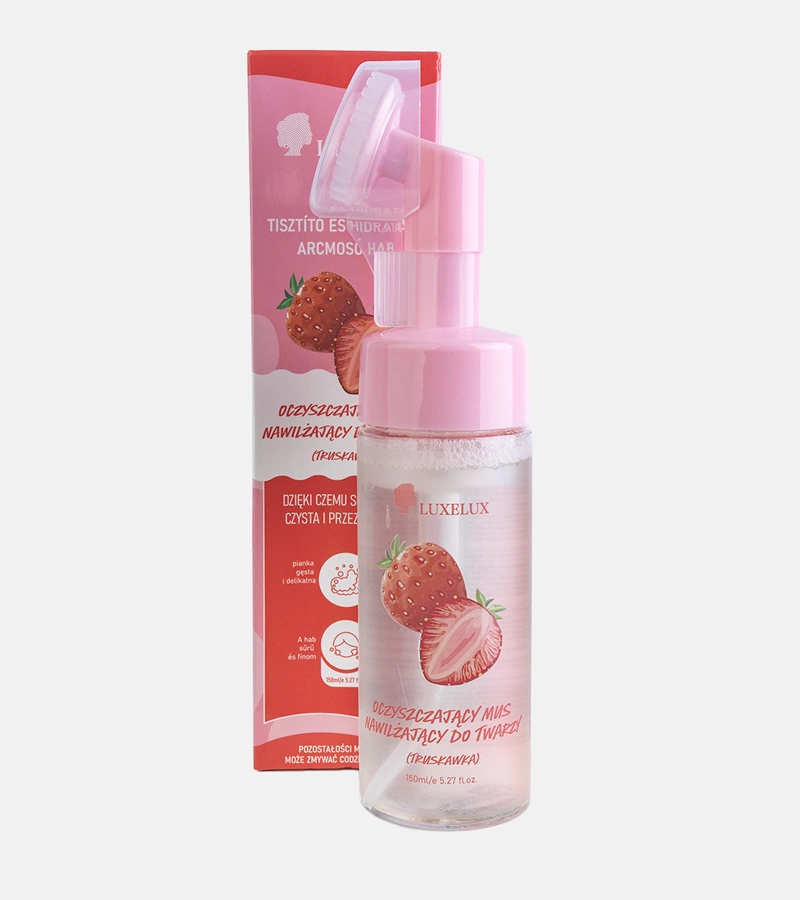 Spumă de curățare și hidratare pentru față cu căpșuni Luxelux 150 ml